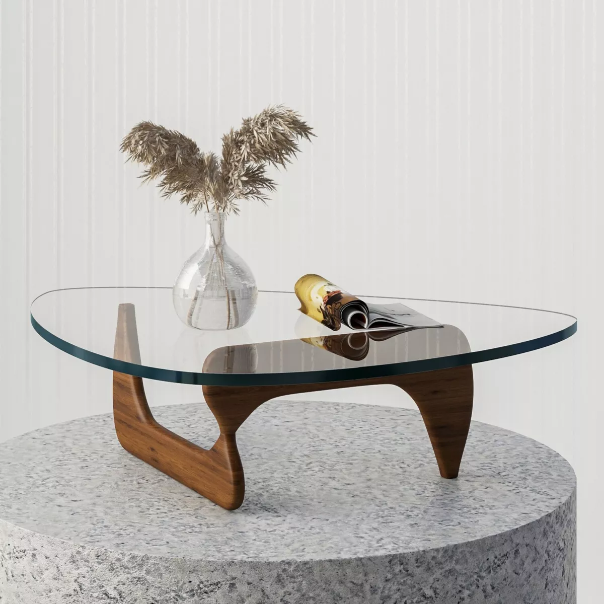 Noguchi Walnut Coffee Table Solid Wood Base 19mm Authentic