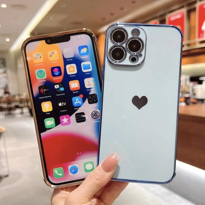 Cute Heart Shockproof Soft Phone Case for iPhone 16 Pro Max 15 14 13 12 11