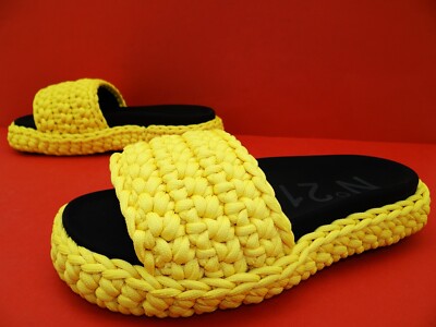 N°21 Pantolette Flach Sandalen Sandalette Damen Schuhe Gr.40 Gelb