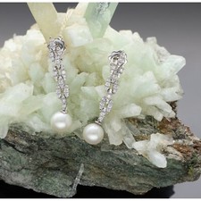 GIORGIO VISCONTI ORECCHINI IN ORO 18 KT  PERLE E BRILLANTI