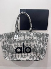 NWT ALO Yoga Gray Tie-Dye Canvas Cotton Large Tote Bag For Travel  Gym Carry-On