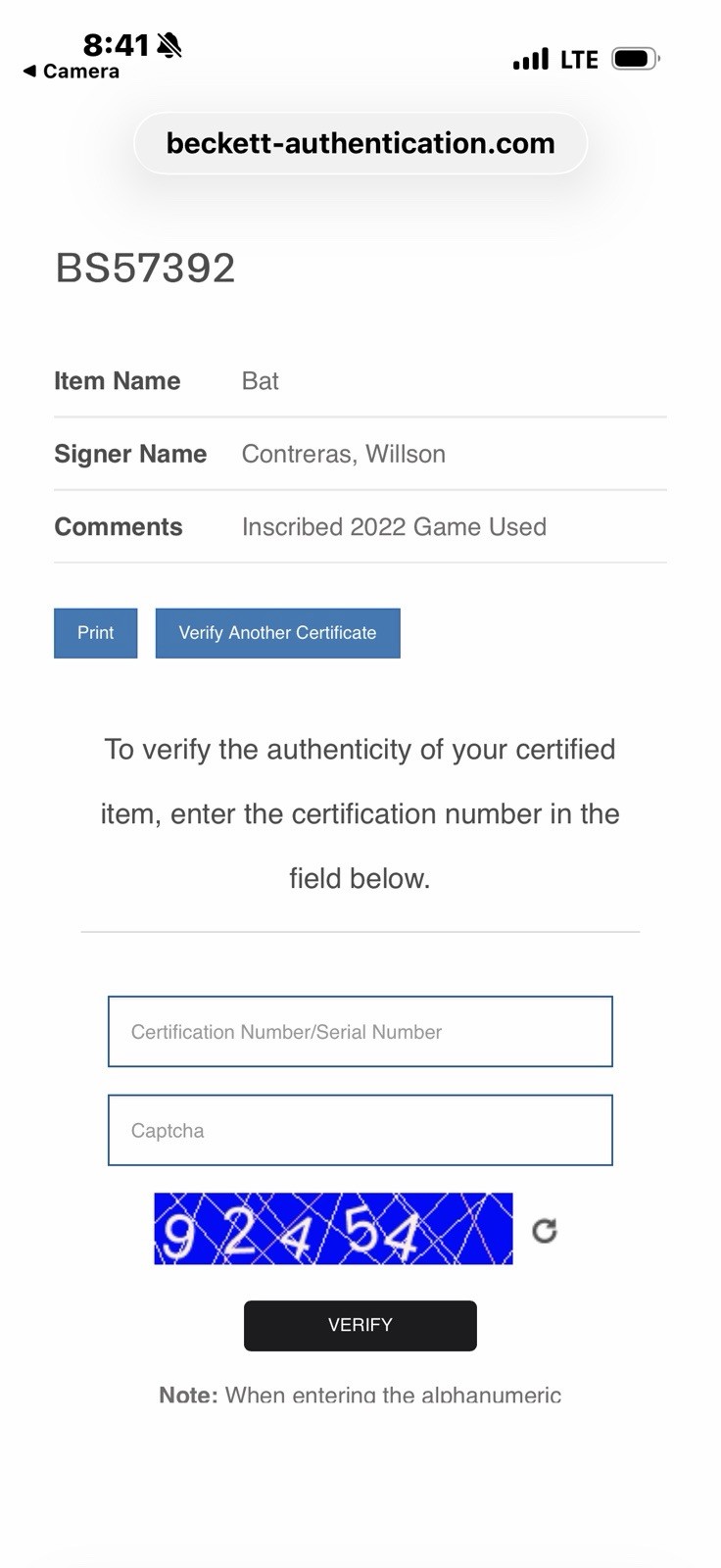 Willson Contreras Signed Game Used Cracked Bat 2022 Cubs Beckett BAS Auto view 3