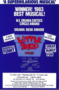 Little Shop Of Horrors Herald Flyer Ad, Eydie Alyson, Ken Ward, Boston, MA, 1984