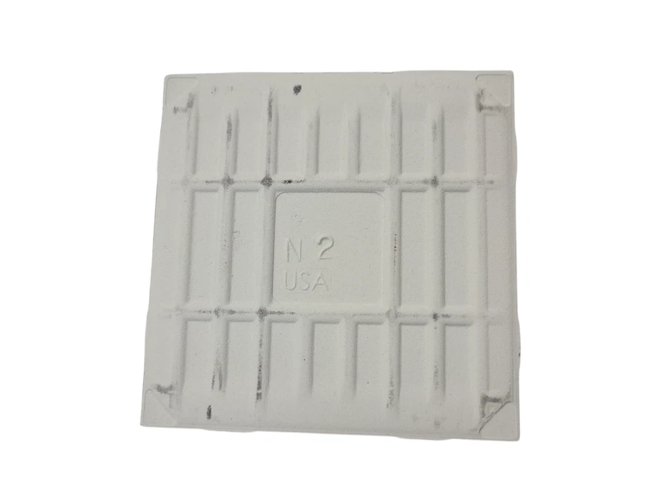 Azulejo de cerámica blanco vintage 4,25 pulgadas cuadrado metro brillante mediados de siglo moderno retro Foto 3 de 4