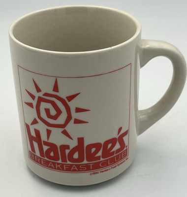Vintage 1993 Hardees Breakfast Club Coffee Mug with Sunshine Logo