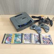 Japanese SEGA SATURN Console with 2 controllers  5 Games tested Gray System