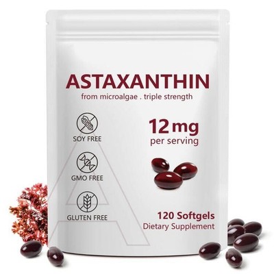 Astaxanthin 12mg, 120 Softgels, 4 Month Supply, Premium 1 Pack