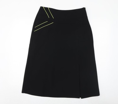 Wish Damen schwarz Polyester A-Linie Rock Größe 12 Reißverschluss