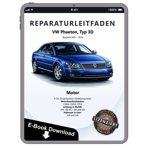 Vw Phaeton 3D (01-16) 6-Zyl. Benzinmotor 250-280 Ps Werkstatthandbuch Pdf Datei-image