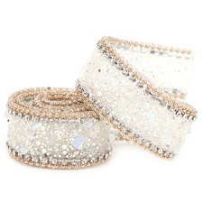DIY Diamond Mesh Wrap Roll Crystal Rhinestones Chain Trim Ribbon Decoration2.5cm