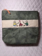 Zipper Pouch Makeup Travel Bag HANDMADE 9"x9