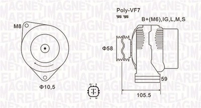 MAGNETI MARELLI 063732069010 Generator für TOYOTA