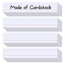 120 PCS White Ruled Sentence Strips Teacher Word Learning Supplies 3x24 Inch