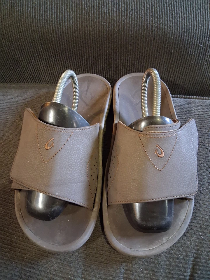 OluKai Nalu Slide M Sandals | Men’s Size 11 | Brown 10332-4848 Slip On - Image 2 of 4