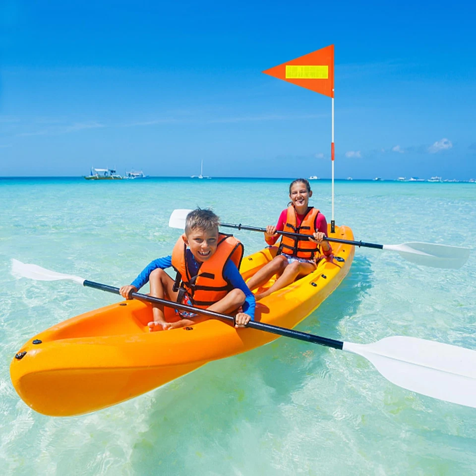 6 PIEZAS Bandera Naranja de Seguridad para Bicicleta, Banderas para Bicicleta con Poste para Seguridad 6 Pies Seguridad para Bicicleta Foto 2 de 4