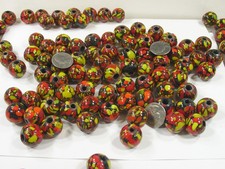 2 Pounds Large India Handmade Marble Splash Glass Beads Wholesale GWK-4