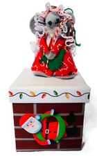 Little Felt Mouse Christmas Ornament Rare Vintage