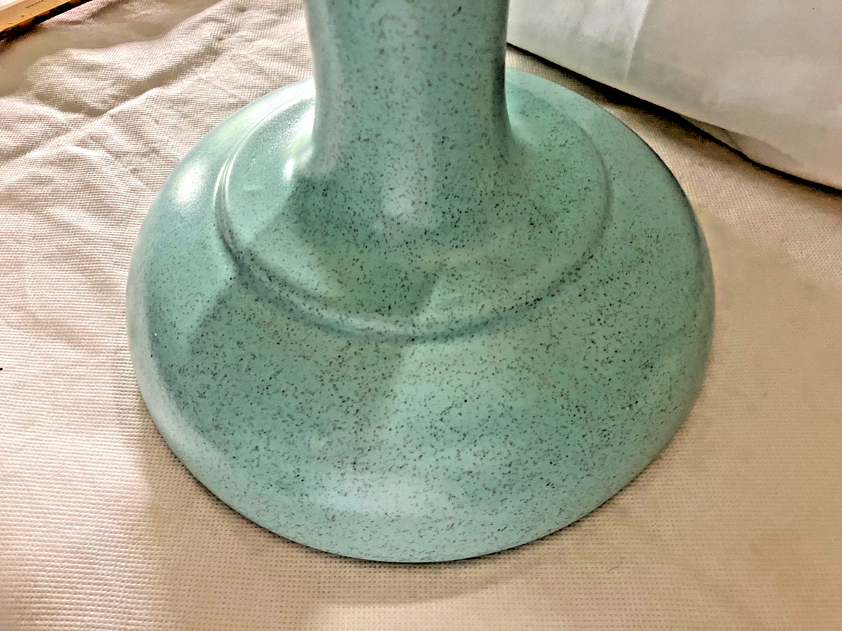 Old Vintage HAEGER USA Pottery Pedestal Planter Bowl Turquoise