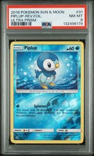 Pokemon Sole e Luna Ultra Prisma 2018 # 31 Piplup Reverse Foil PSA 8 carte come nuove!