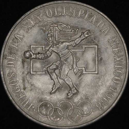 1968 Mexico 25 Pesos Olympic Games .720 Silver *1