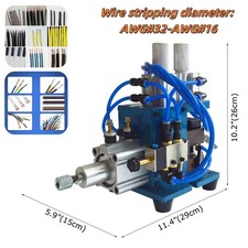 110V 3F Pneumatic Wire Stripping Machine Cable Stripper 670W AWG#32-AWG#16