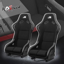 J2 Universal Fixed Position Bucket Racing Seat Wslidersbrackets Blackgrey