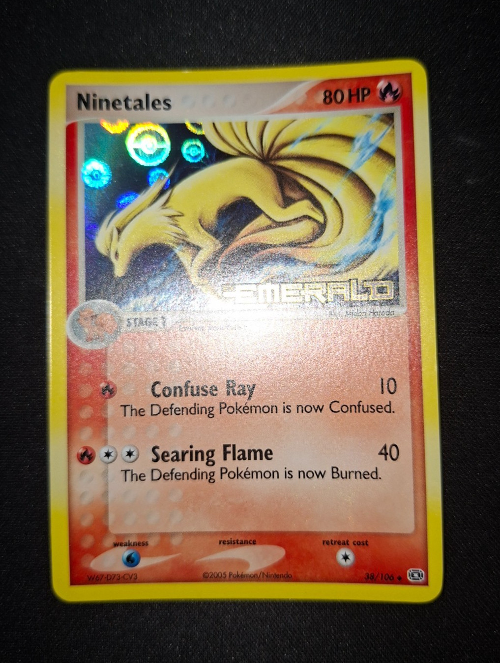 Pokemon Ninetales 38/106 Ex Emerald - Reverse Holo Stamped EXC+ ENG