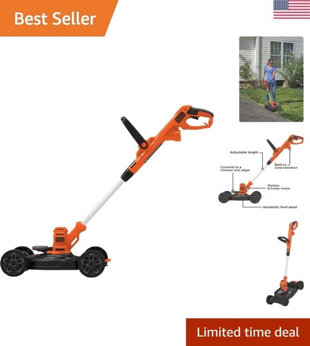 Cortacésped eléctrico 3 en 1, combo herbicida y bordeador, 12" 6,5A - Mejor para pequeños...