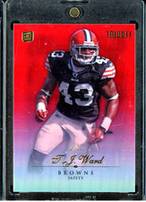 #1/1 2010 Topps Tribute  TJ Ward Red Rainbow #43 Rookie Card RC T.J. Ward ROOKIE