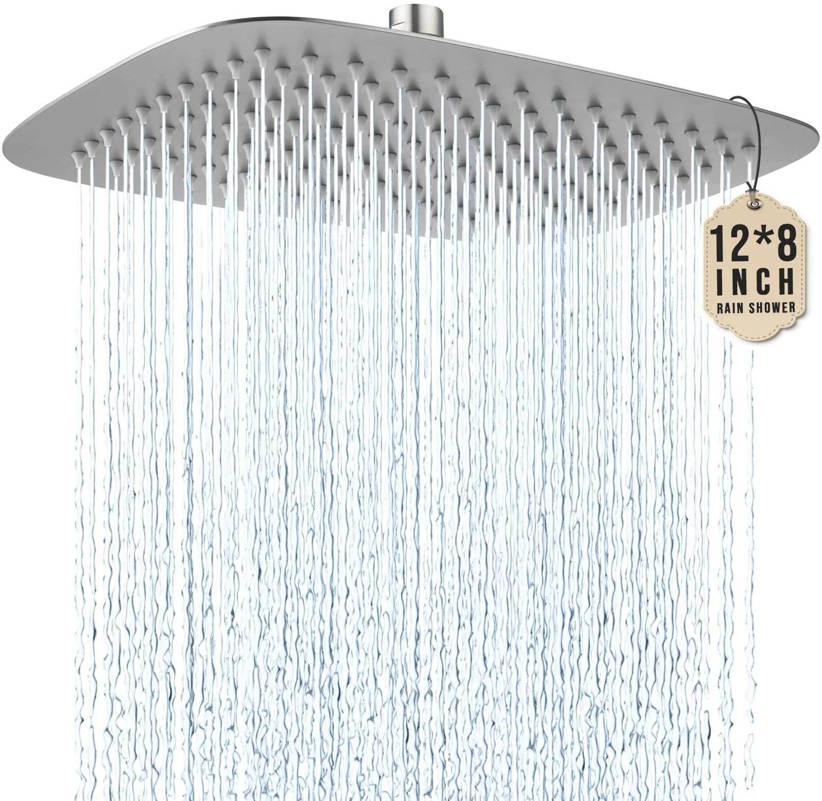 G-Promise All Metal 12 Inch Extra Large Rain Shower Head, Rectangle Rainfall ...