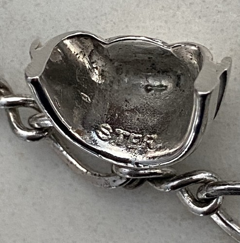 VTG Wells Sterling Silver 7” CharmBracelet RN Cap, Caduceus, Microscope, Bicycle - Picture 13 of 23