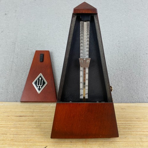 Vintage German Made Wittner Deluxe Mechanical Metronome Wood Case Bell