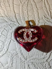 Chanel Resin Zipper Pull Charm/Dark Red