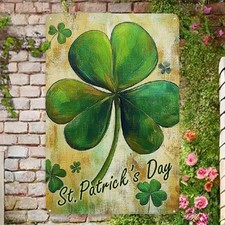 2D Vintage Clover St. Patrick's Day Metal Sign Rustic Indoor/Outdoor Decoration