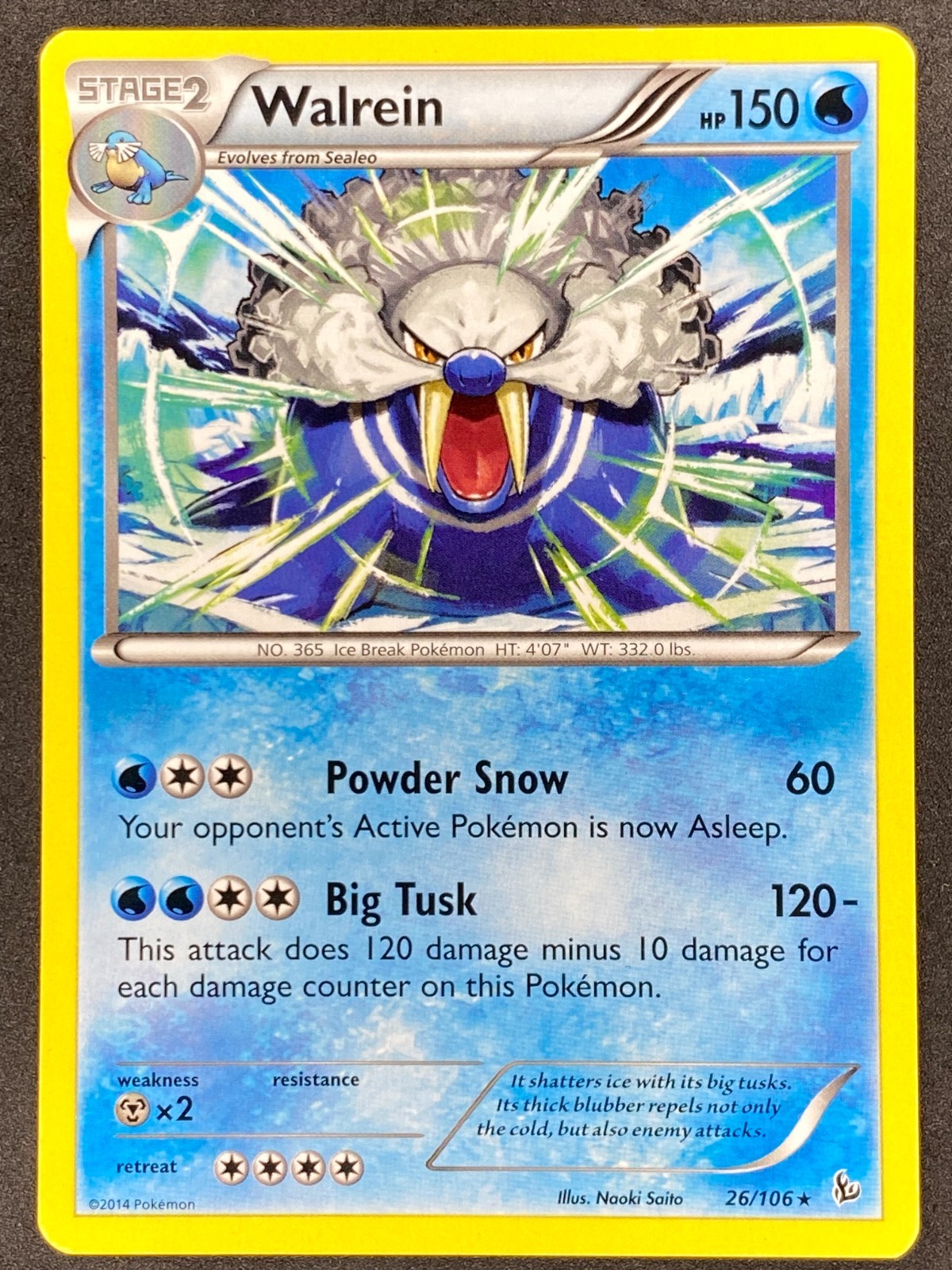 Pokémon Walrein 26/106 FLF Flashfire NM