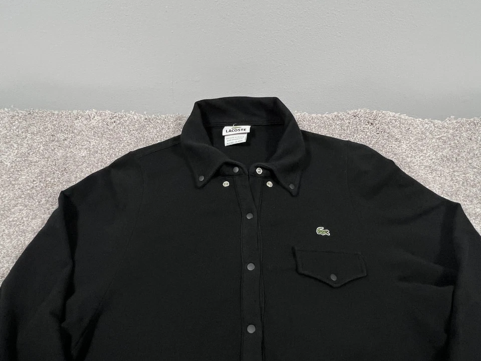 Vestido Lacoste Mujer Pequeño 38 Negro Manga Larga Polo Algodón F4897 Foto 2 de 4