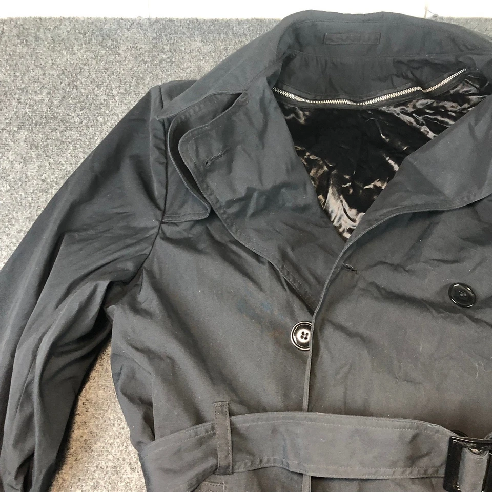 复古军队外套全天候人 38R 黑色阴影 385 聚合物棉布 — 第 3/4 张图片