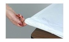 Kwik-Covers 8' Rectangle Plastic Table Covers 30" x 96", Bundle of 5 White 