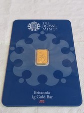 Royal Mint Britannia 1g Gold Bar 999.9 Fine Gold 24ct Sealed Assay