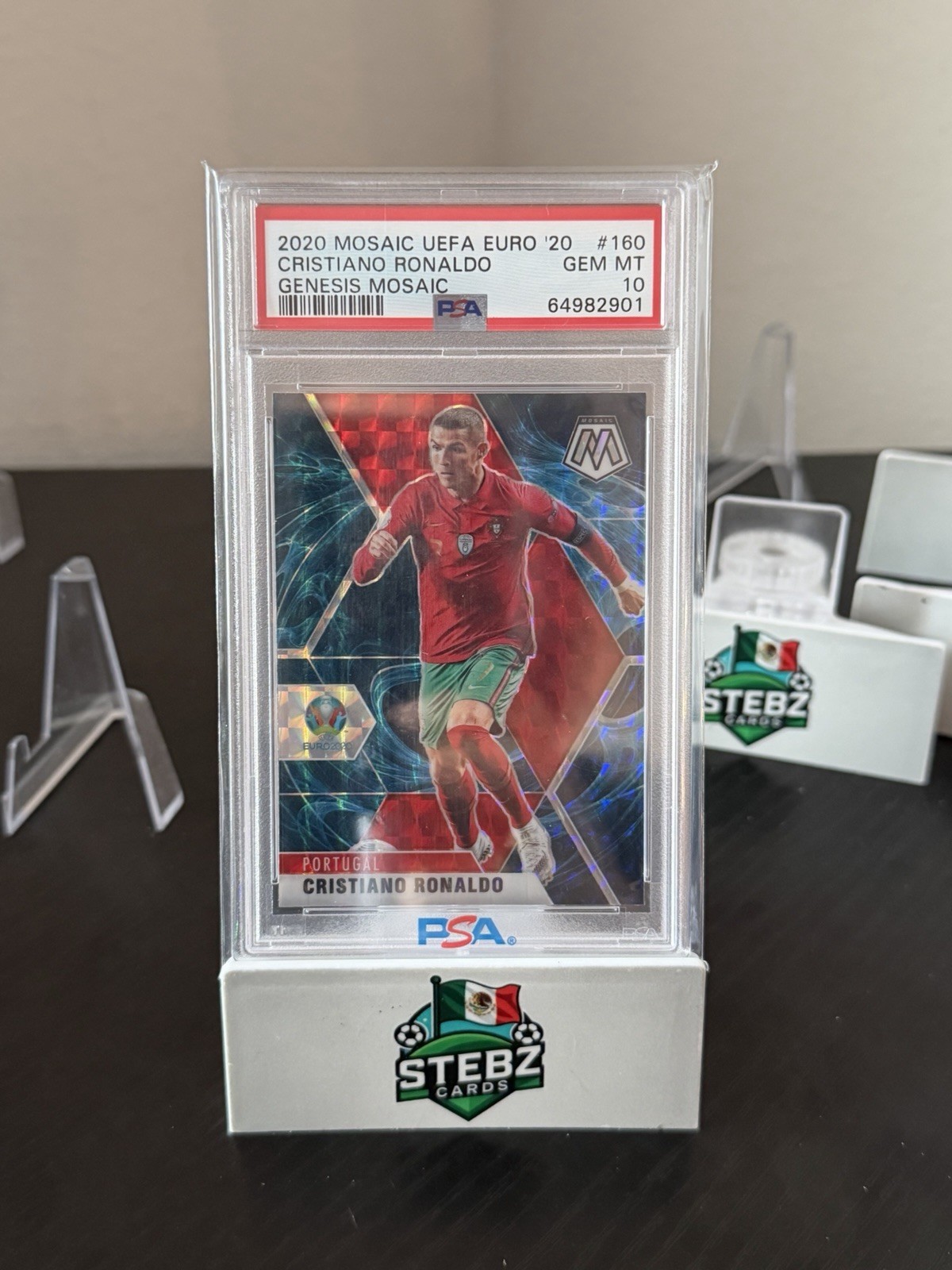 2020 Panini Mosaic UEFA Euro '20 Genesis Cristiano Ronaldo #160 PSA 10 GEM MINT