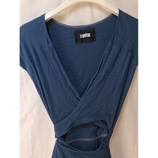 Reformation Blue Wrap Maxi Dress Cutout V-Neck Short Sleeve Medium
