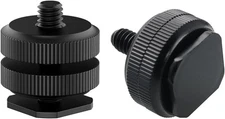 2 Pack Camera Hot Shoe to 1/4"-20 Tripod Screw Adapter Mount for DSLR Rig