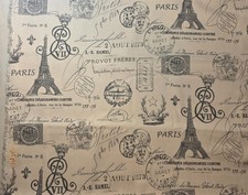 1 yard 24" Paris Travel Eiffel Tower Off White Heavy Duc Cotton Quilting Fabric