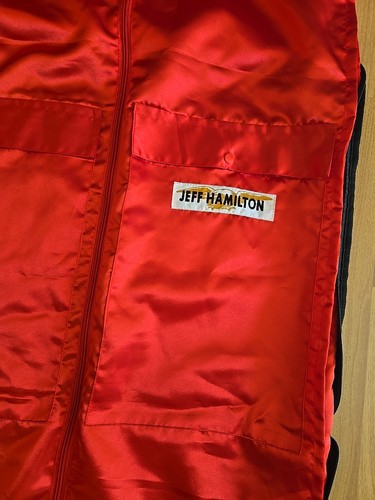 Jeff Hamilton Black Embroidered Ref Satin Lined Garment Travel Bag - Picture 6 of 7