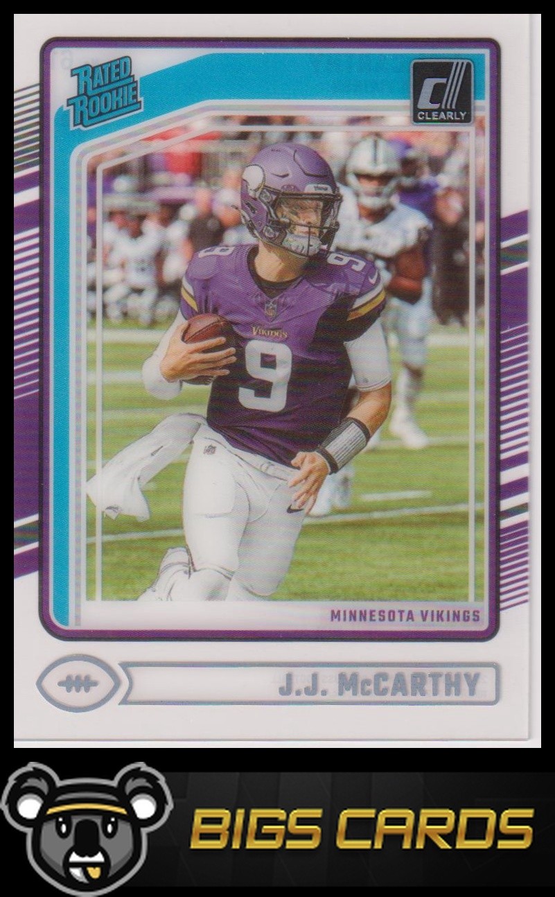 J.J. McCarthy 2024 Clearly Donruss #61 RC Rookie Minnesota Vikings