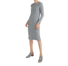 MADEWELL Women's Sweater Dress Knit Gray Marled  Size S MIDI Long Sleeve