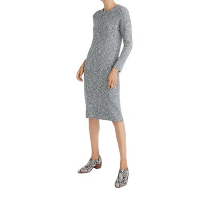 madewell midi sweater dress Re)sourced Ribbed Midi Sweater Dress