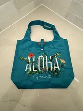 Paradise Totes Hawaiin Blue Reusable Eco Friendly Foldable Shopping Bag Tote