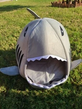 New Shark Small Pet Bed, 16" W X 15"T, 2 Available, Gray & Blue, Price Per Piece