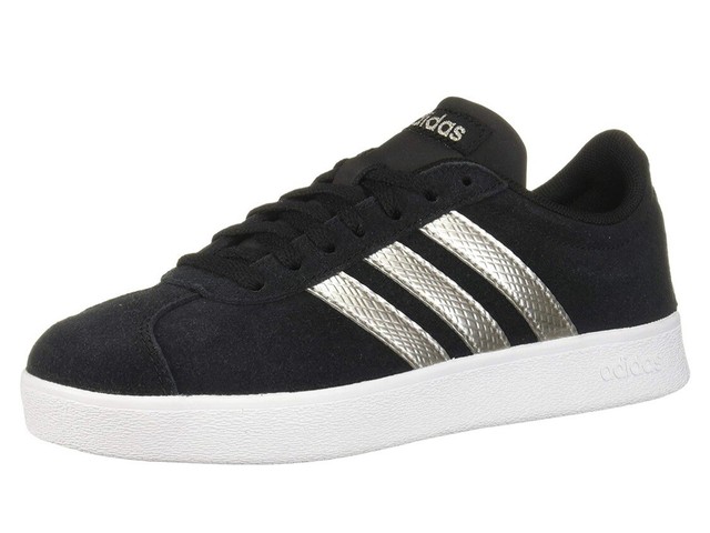 Women Adidas VL Court 2.0 Lifestyle Shoes Suede Black/Platinum Metallic EE6784 | eBay